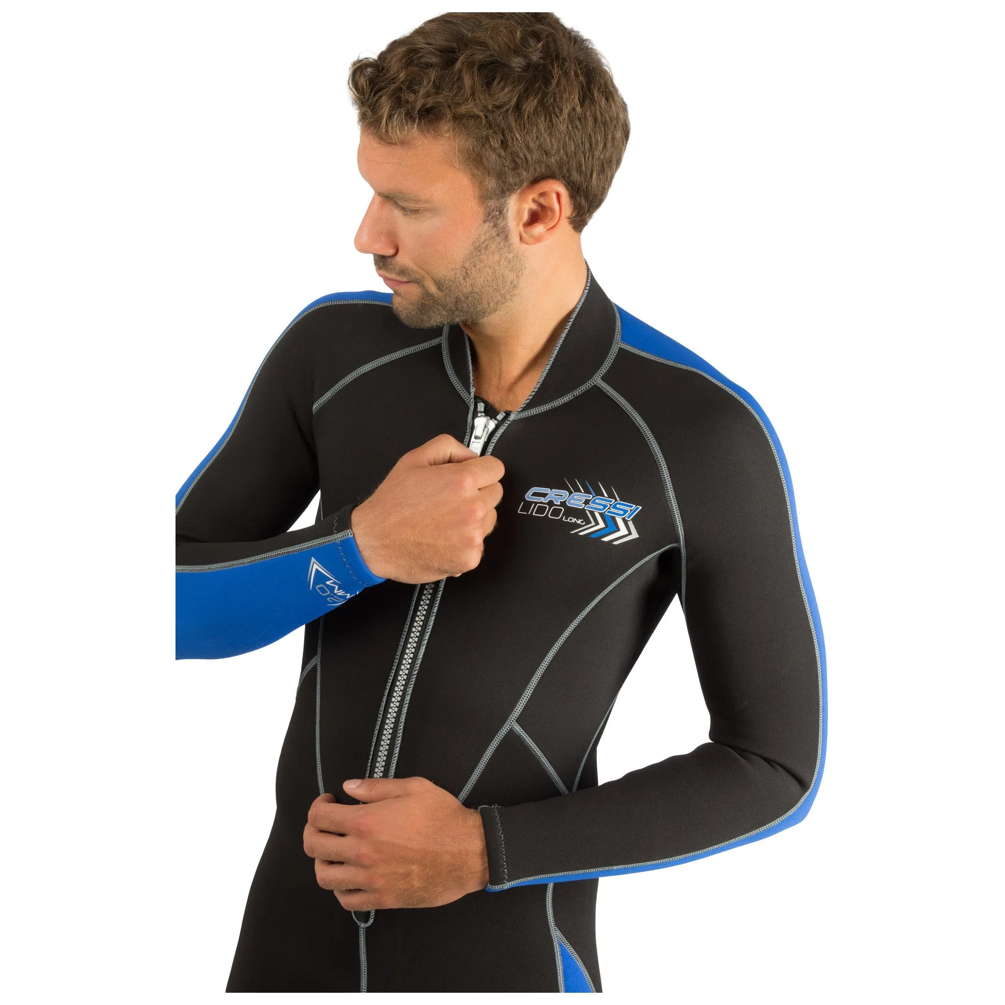 Cressi 2mm Mens Lido Long Full Front Zip Wetsuit