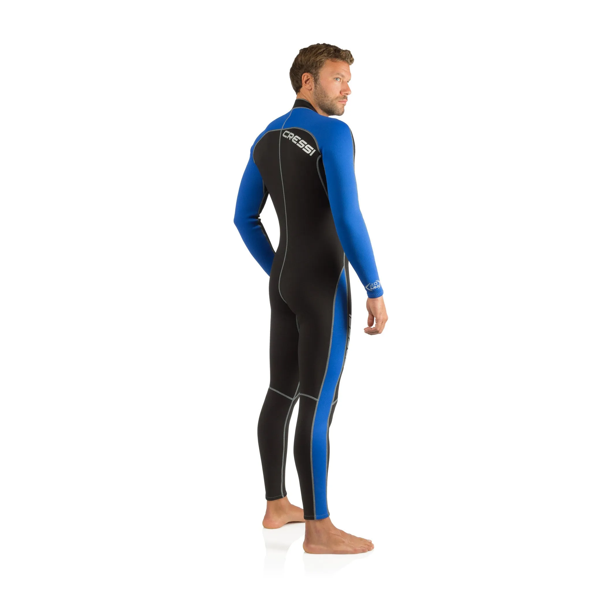 Cressi 2mm Mens Lido Long Full Front Zip Wetsuit