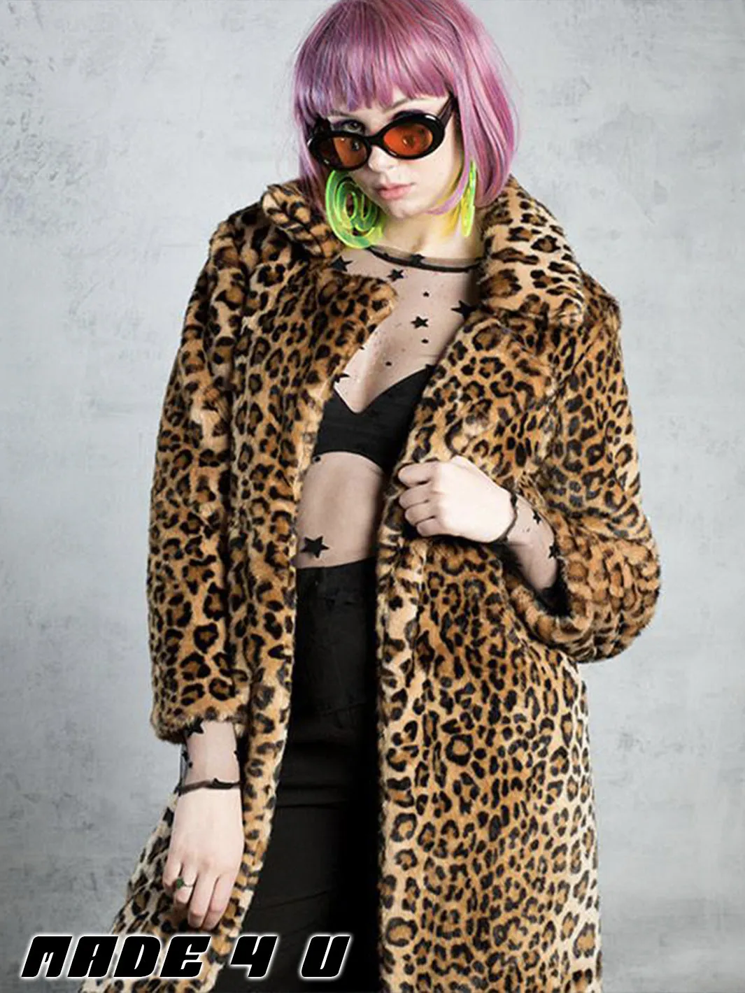 CRUELLA DEVILLE FAUX LEOPARD MAXI COAT ✰ MADE 4 U ✰