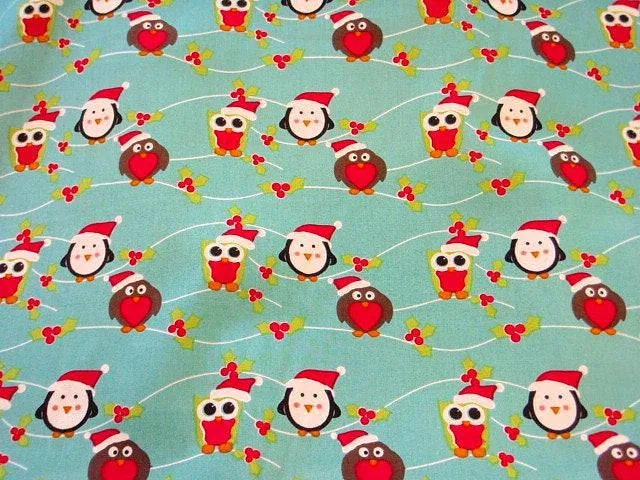 Cute Christmas Robins - Cotton Poplin Patchwork