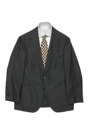 Dalcuore Dark Grey Hopsack Wool Sport Coat