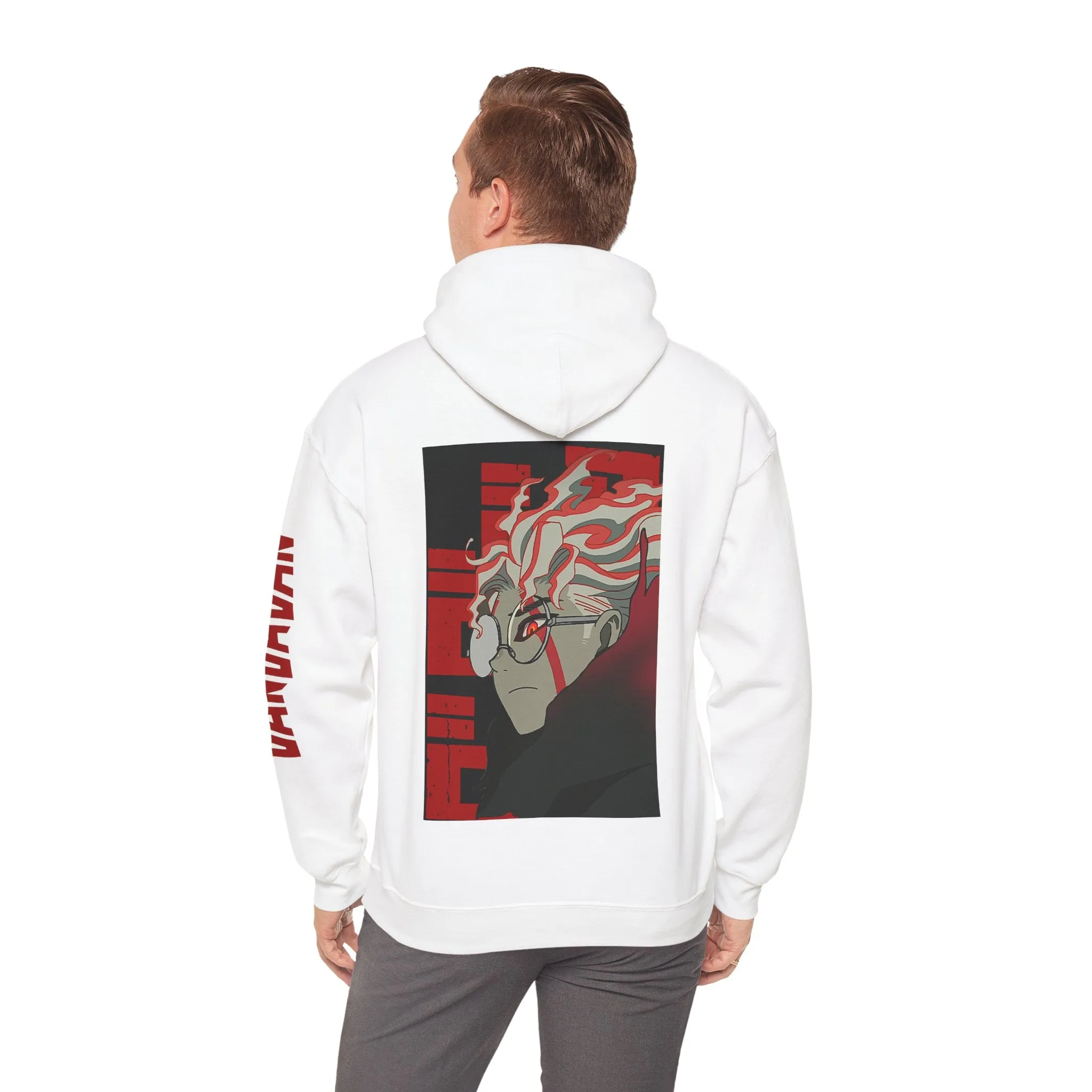 Dan Da Dan Okarun Anime Back & Sleeve Print Hoodie Sweatshirt, Unisex Heavy Blend™, Jumper, Manga Cosplay Hoodie, DanDaDan Unique Gift