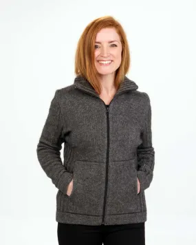 Dark Silver Women's Essential Jacket in Possum Merino - NS832