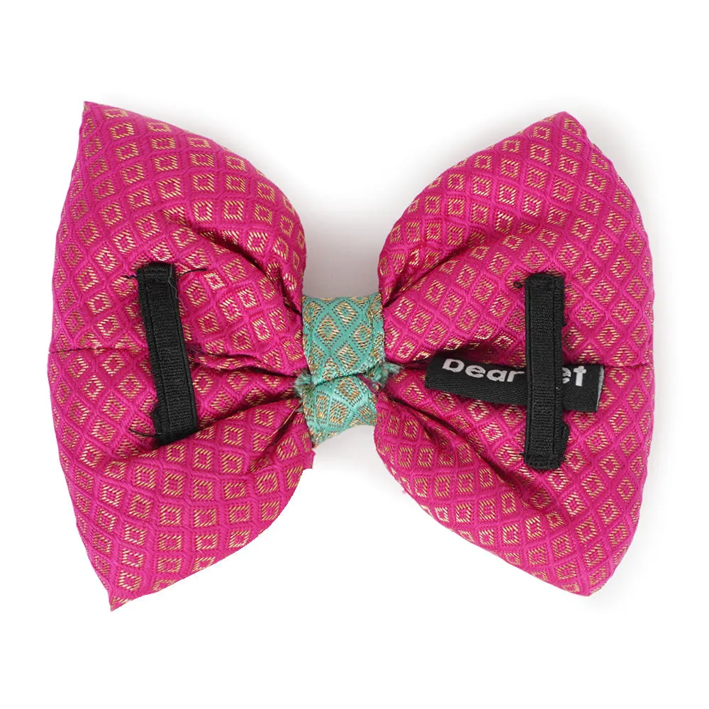 Dear Pet Brocade Bow in Pink