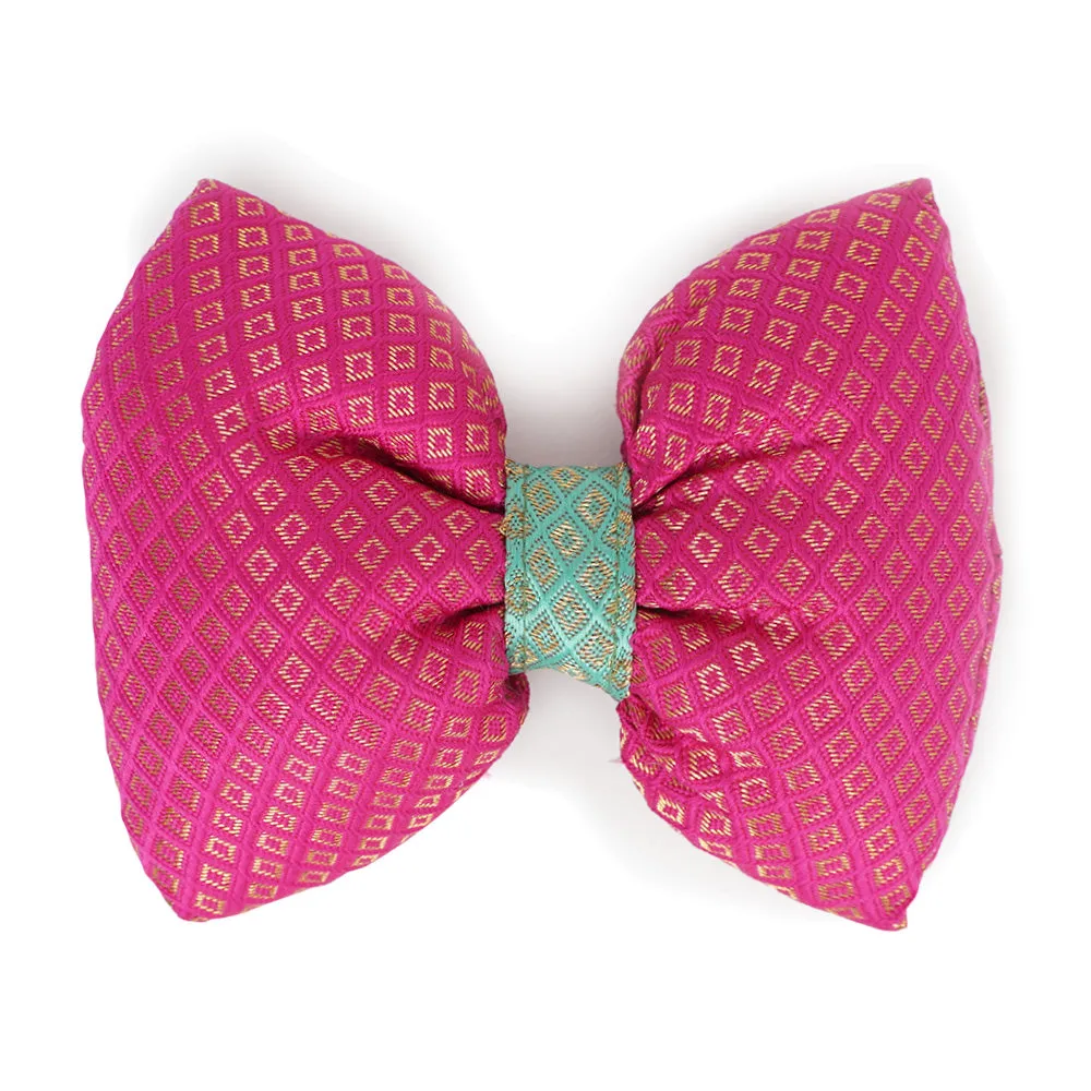 Dear Pet Brocade Bow in Pink