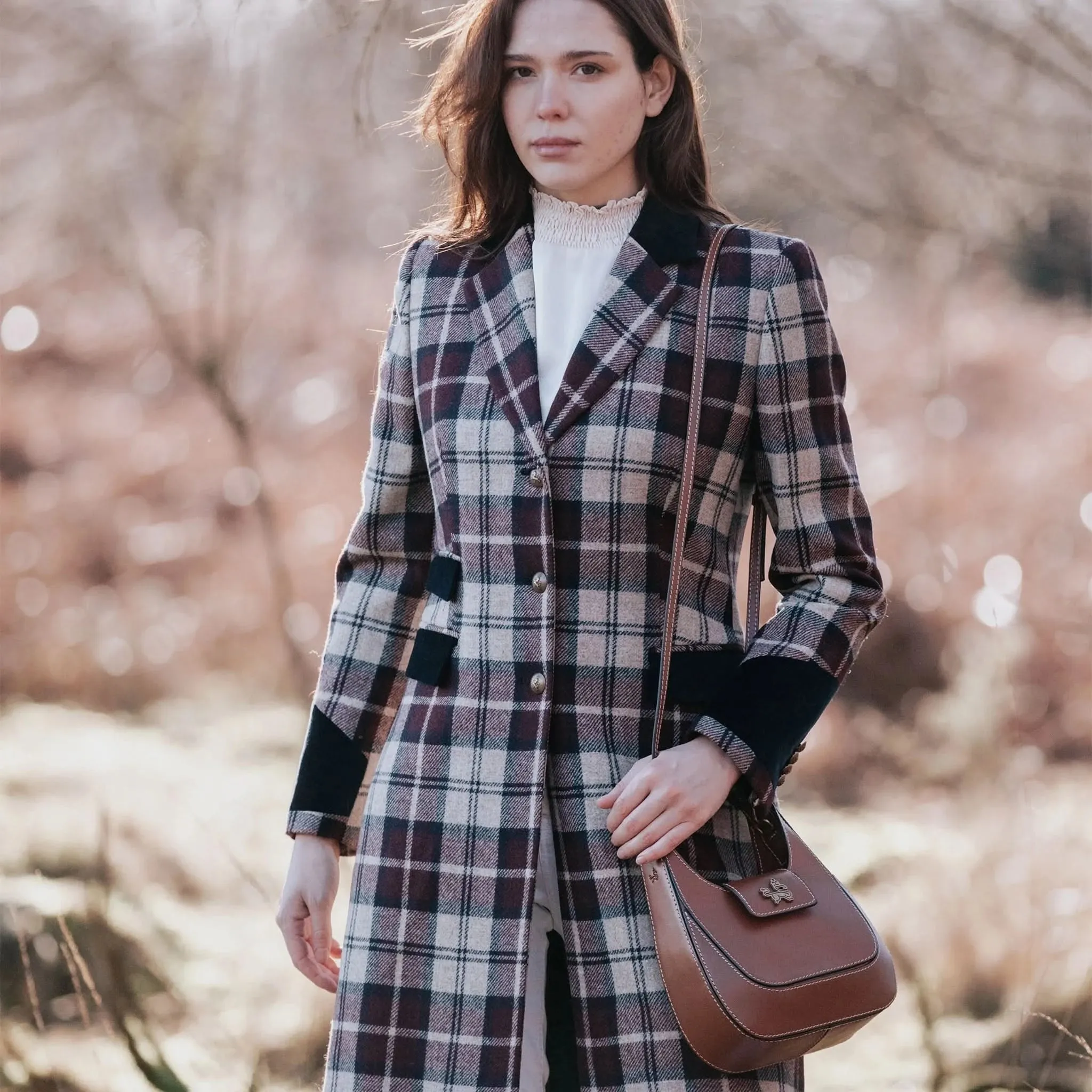 Demelza Check Wool Coat