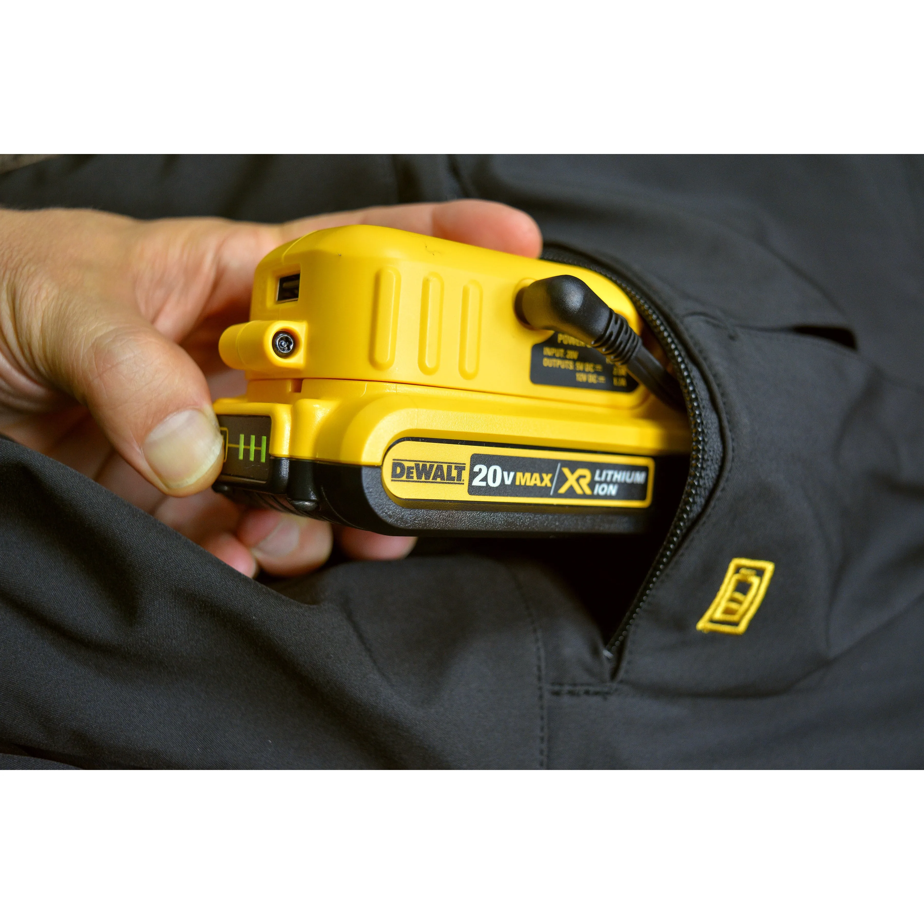 DeWalt DCHJ072B Black Lightweight Soft-Shell Heated Jacket, (Bare)