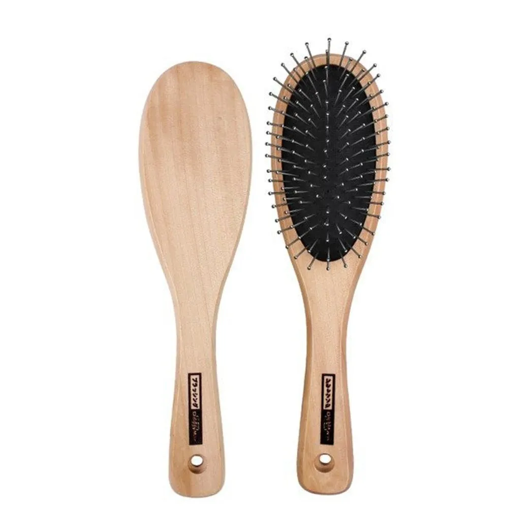 DoggyMan Home Beauty Round Tipped Brush with Wooden Handle M