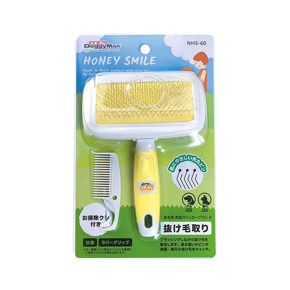 Doggyman Honey Smile Ball Pin Slicker Brush for Long Coat Cats & Dogs