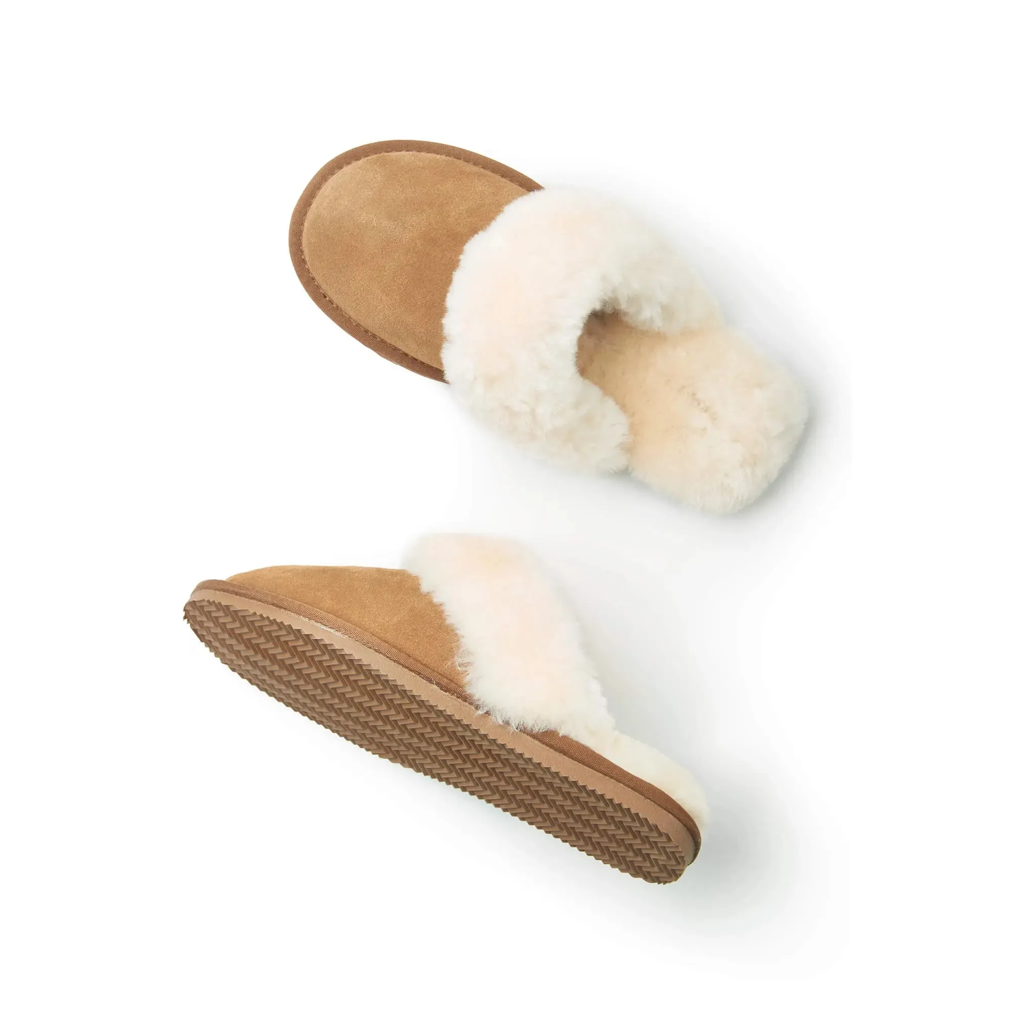 Dolly Chestnut Brown Sheepskin Mule Slippers