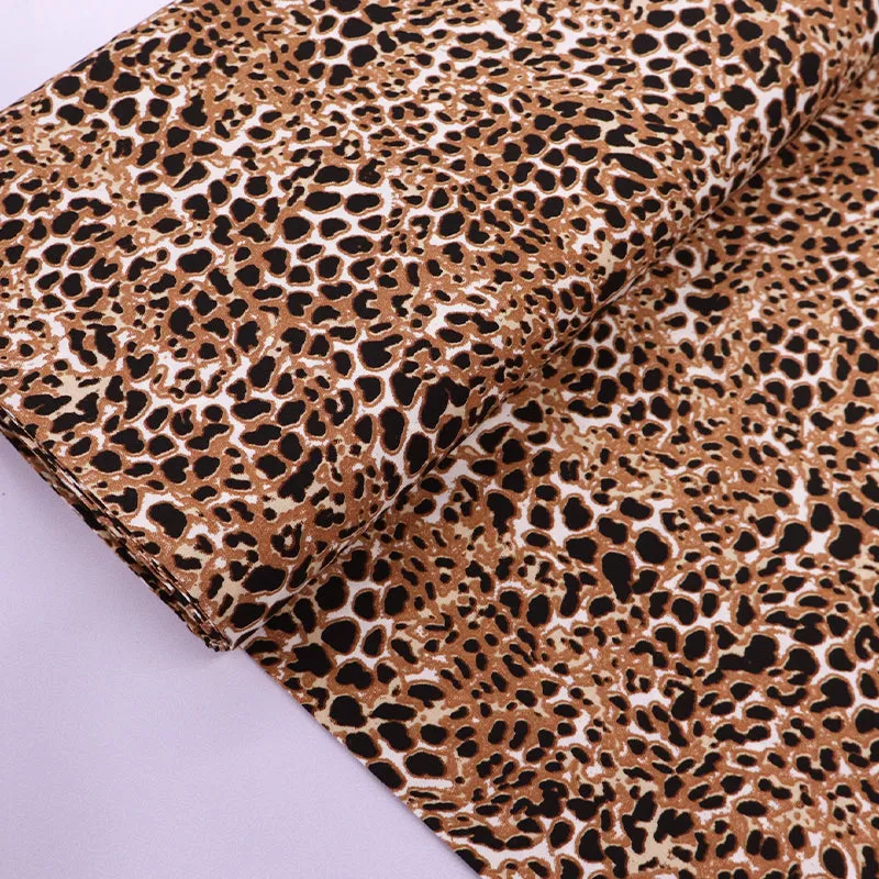 Dressmaking Animal Print Viscose - Leopard Print - Brown