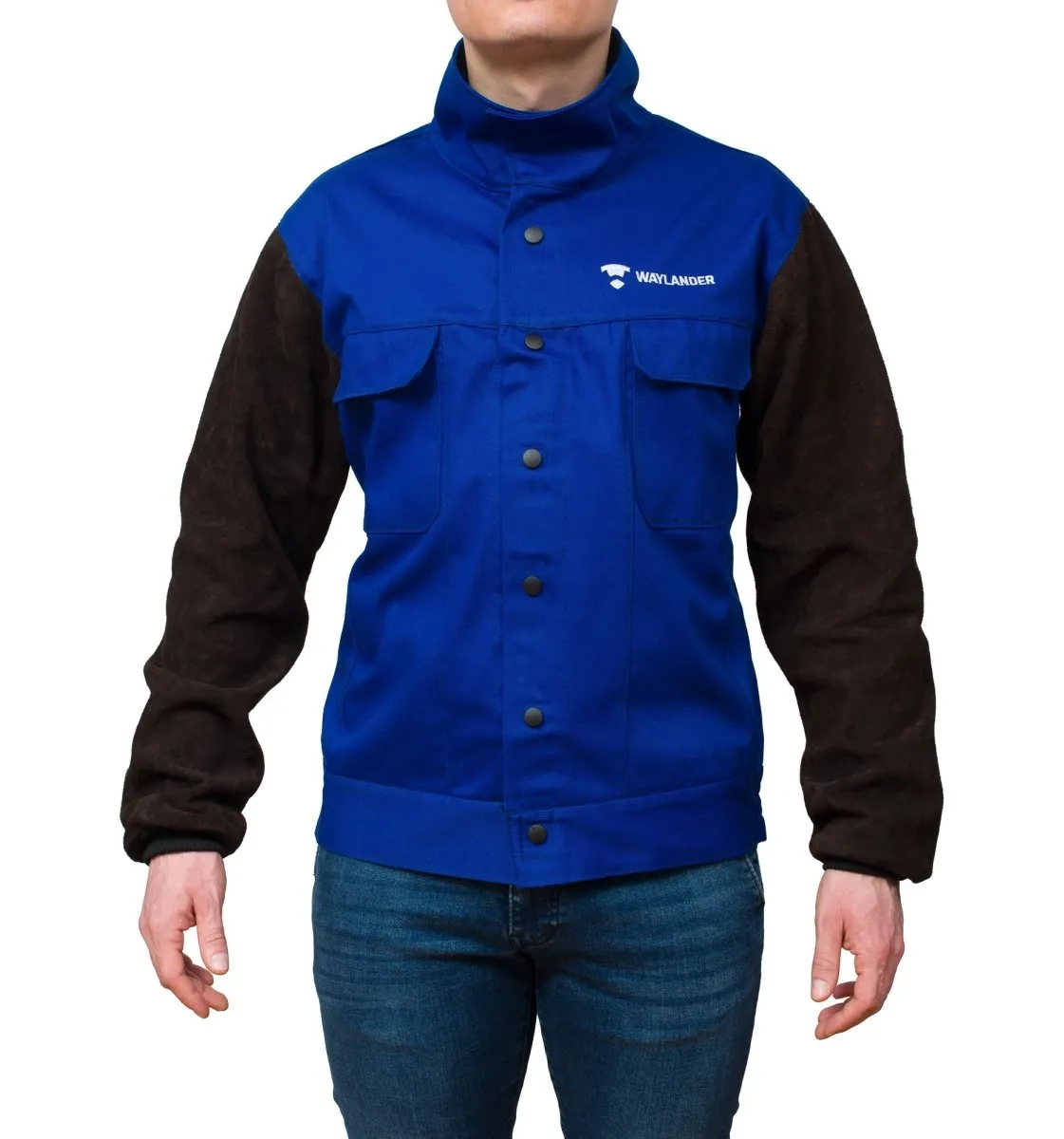 DVALIN Hybrid FR Welding Jacket Flame Retardant Cotton & Leather Sleeves