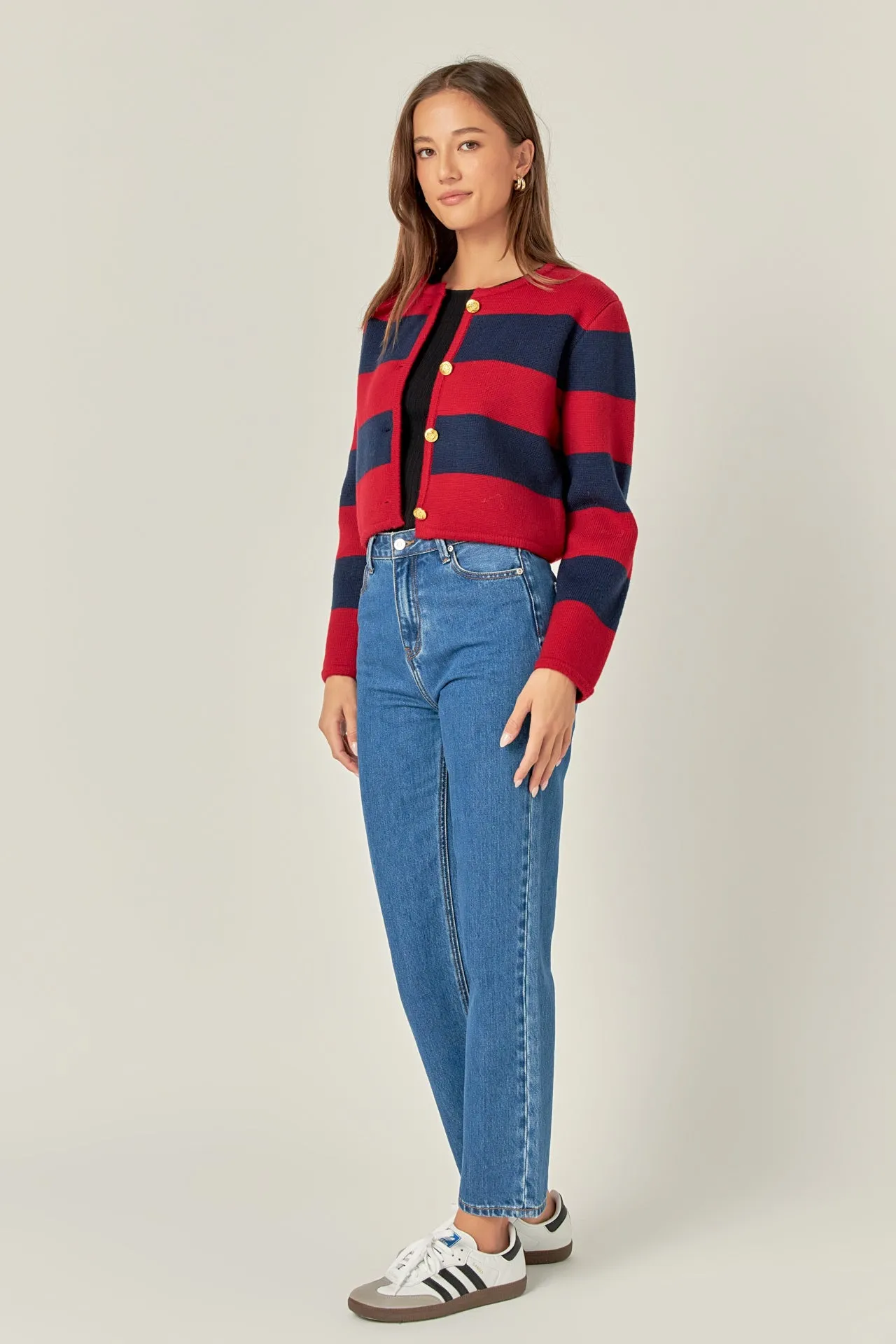 English Factory - Striped Knit Cardigan