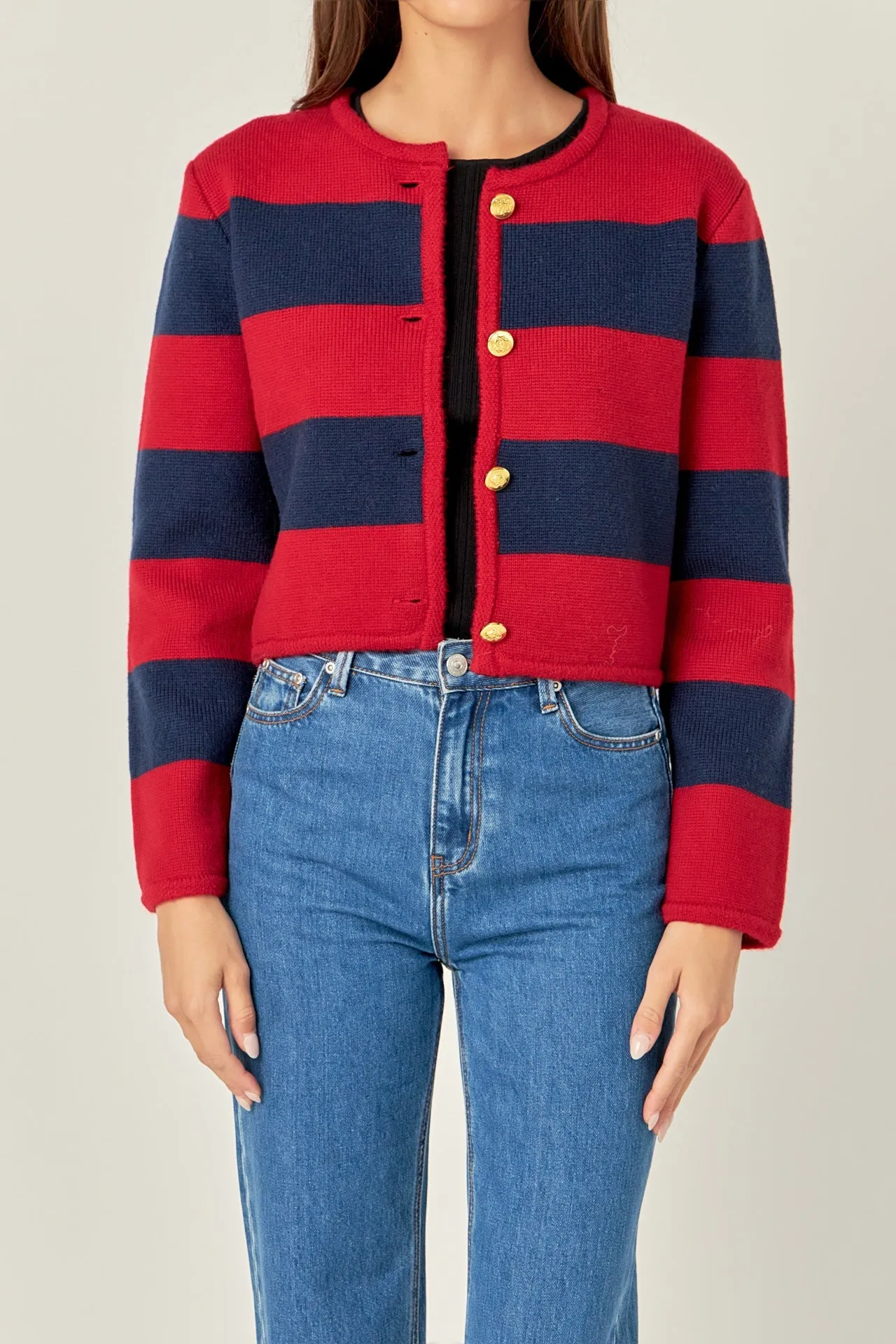 English Factory - Striped Knit Cardigan