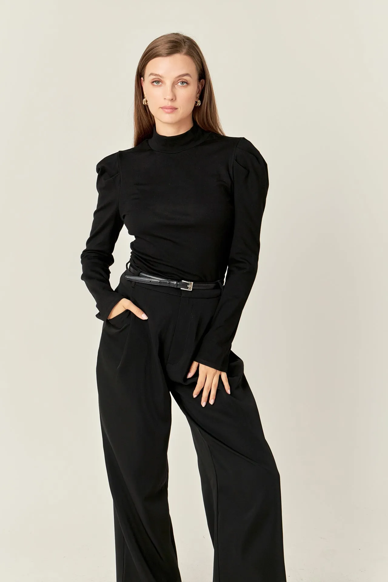 English Factory - Turtle Neck Rib Top