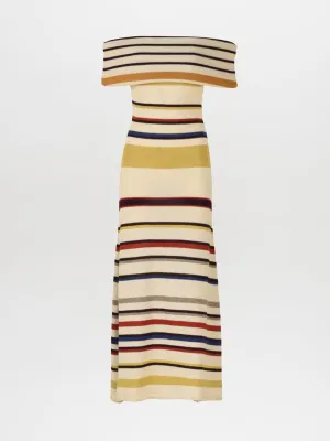 Eva Dress Multi Mustard Stripe