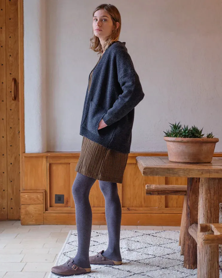 Eve 100% Merino Lambswool Cardigan in Charcoal