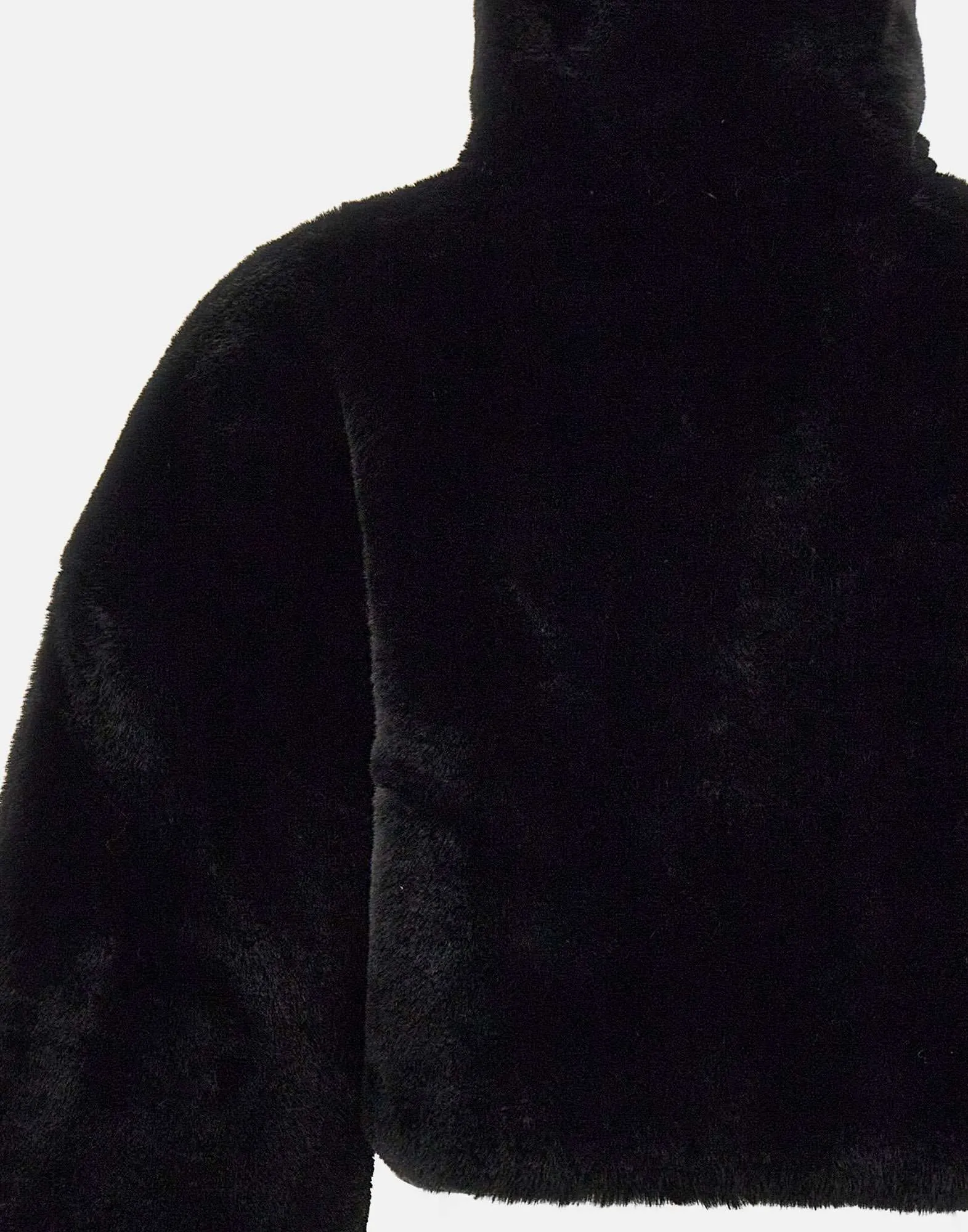 Faux Fur Black Cropped Coat