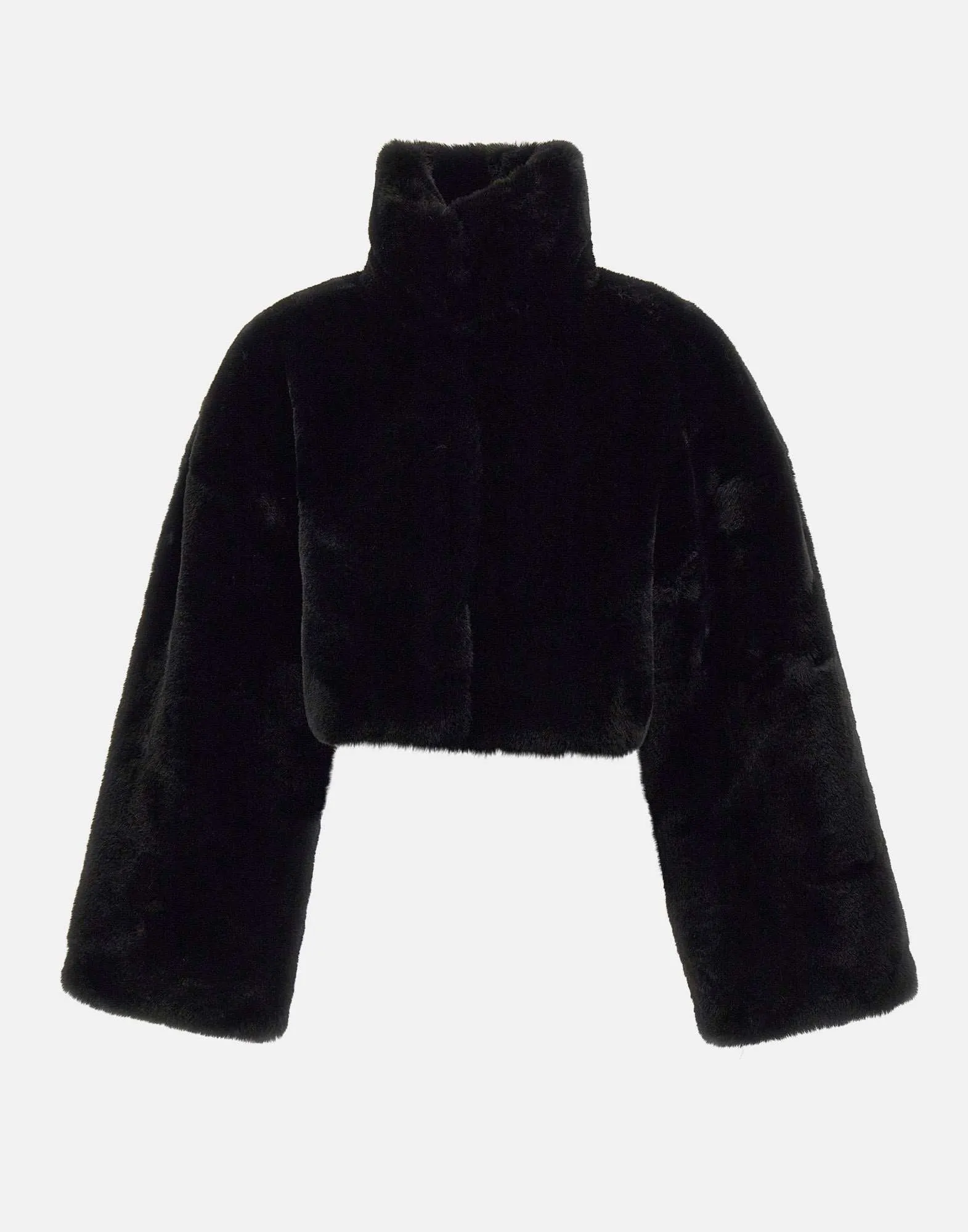 Faux Fur Black Cropped Coat