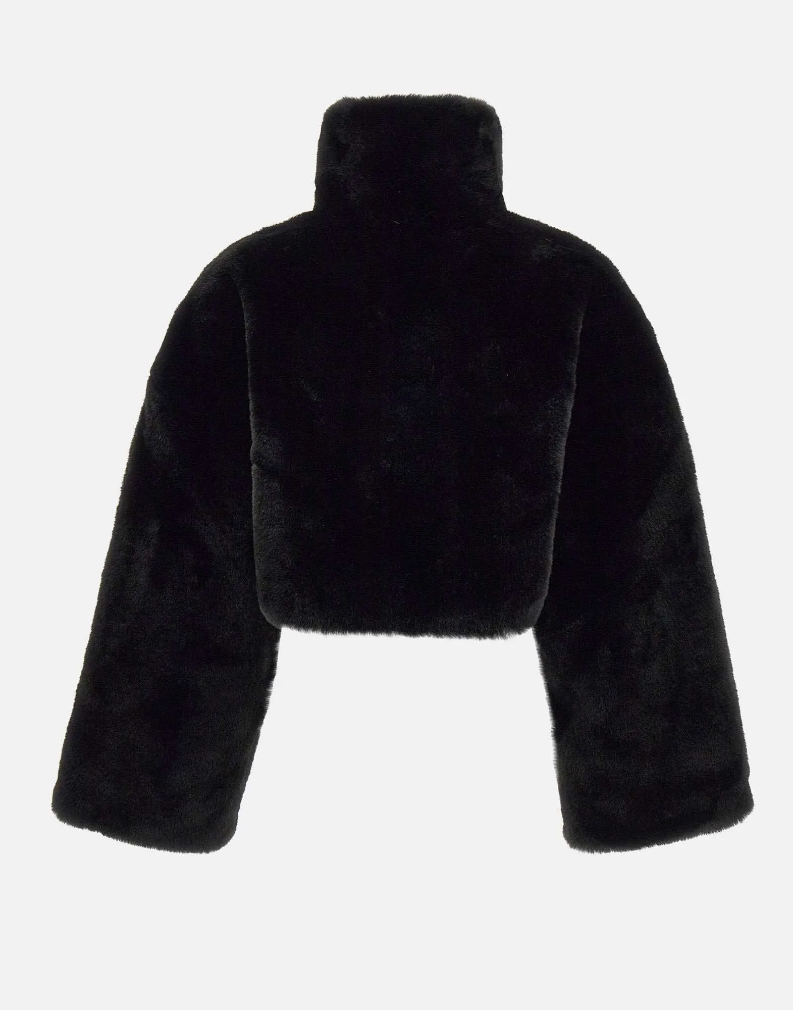 Faux Fur Black Cropped Coat