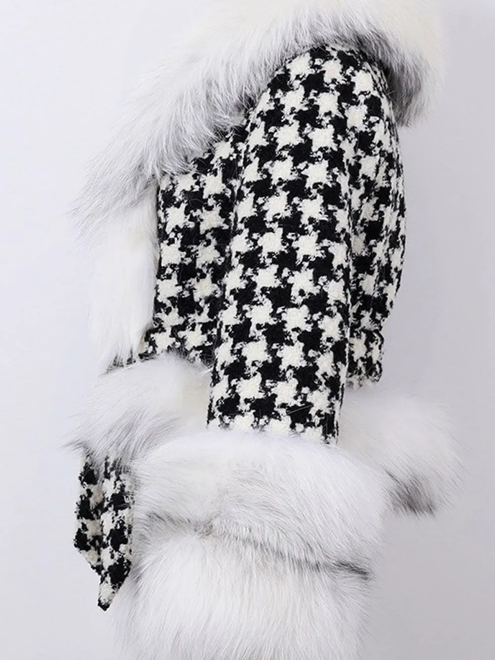 Faux Fur Houndstooth Jacket