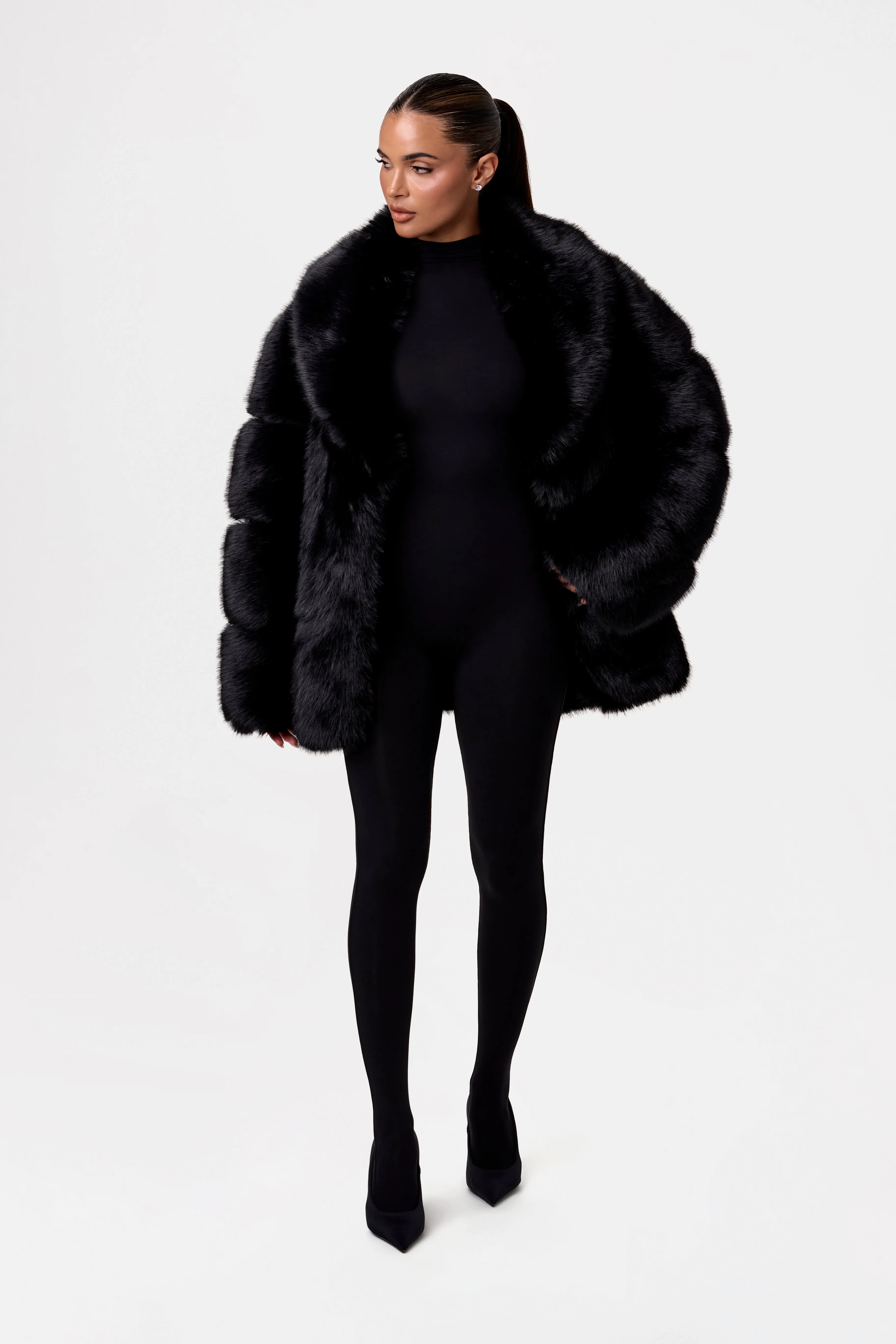 Faux Mink Oversized Fur Coat