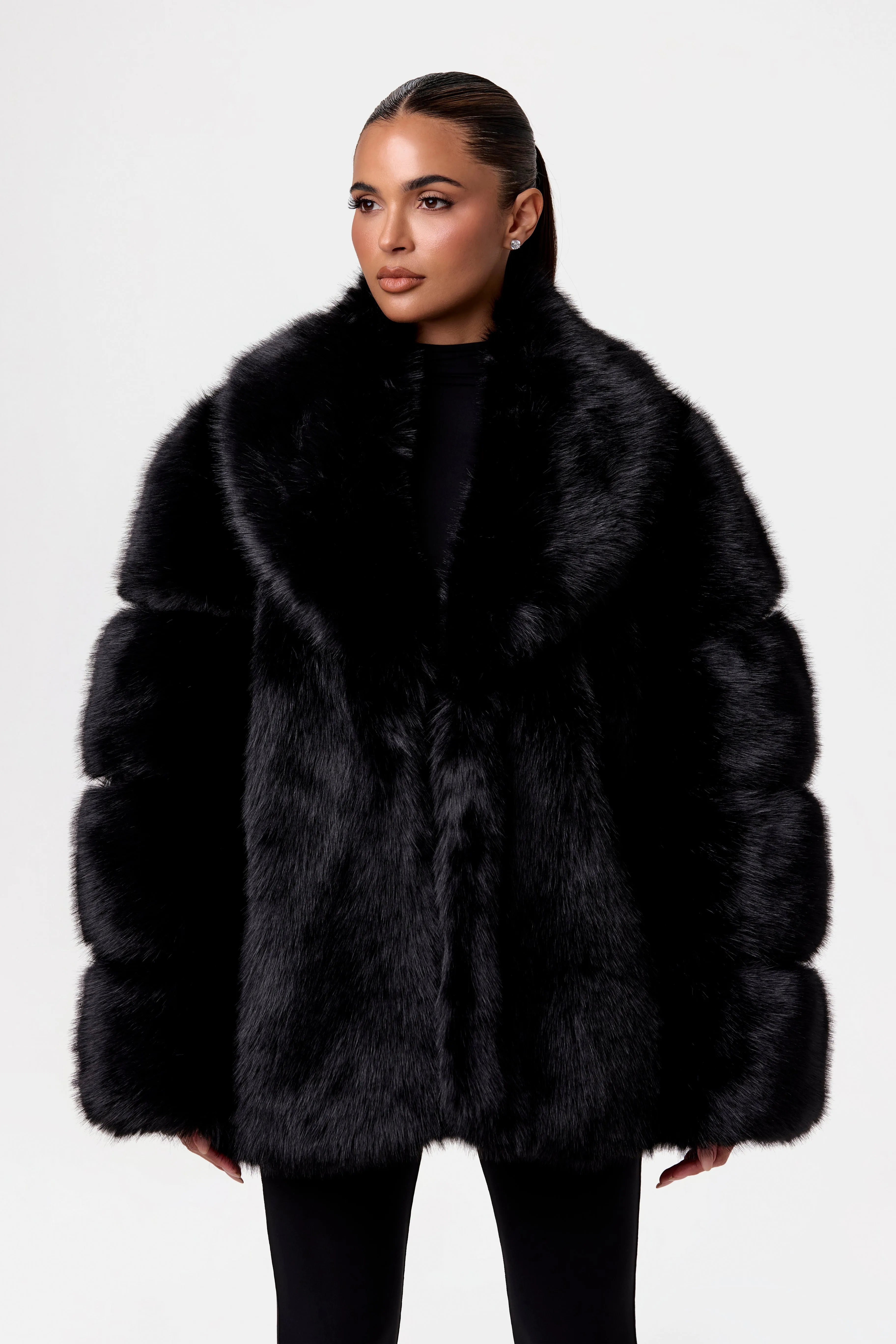 Faux Mink Oversized Fur Coat