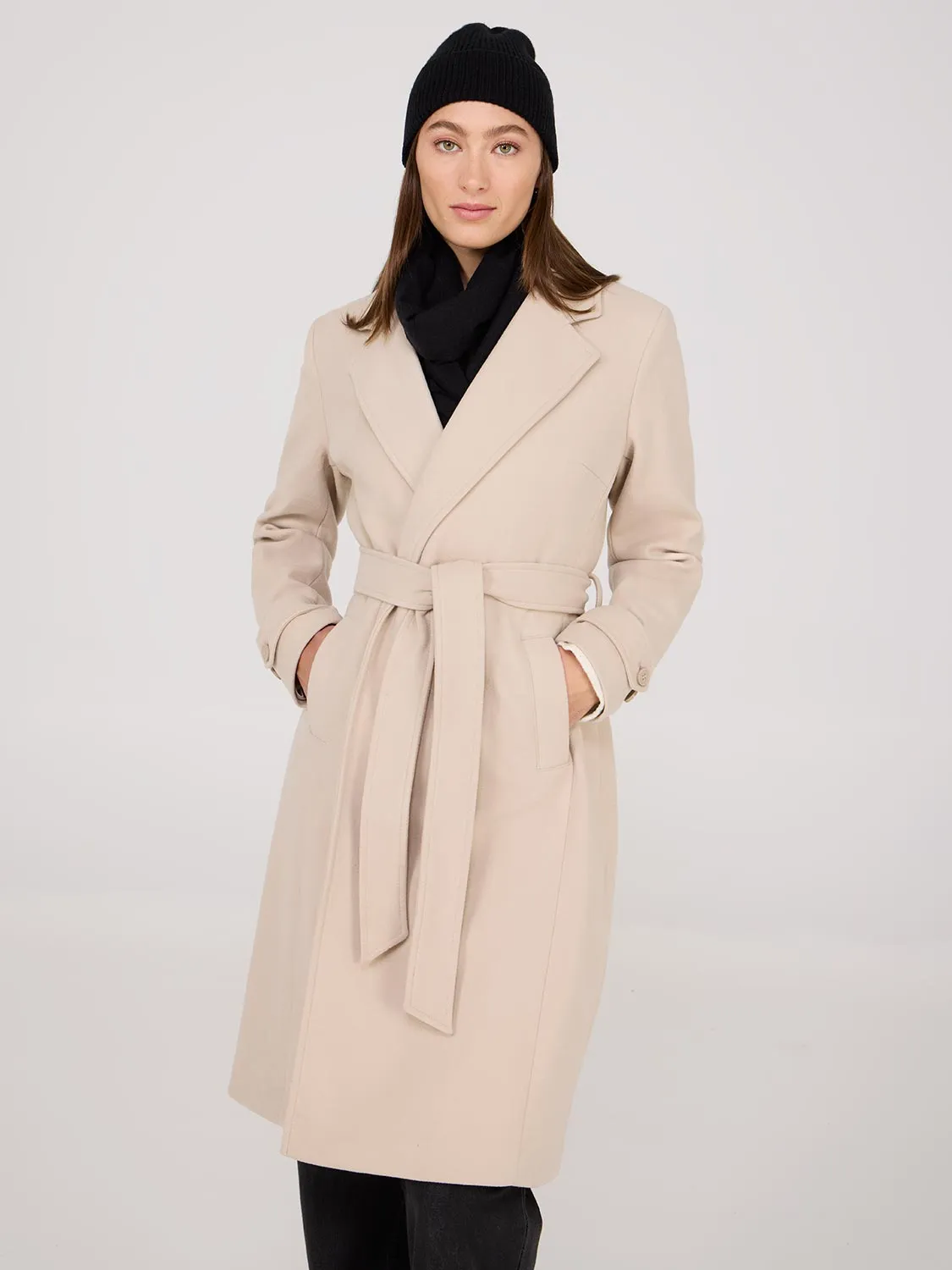 Faux Wool Wrap Coat