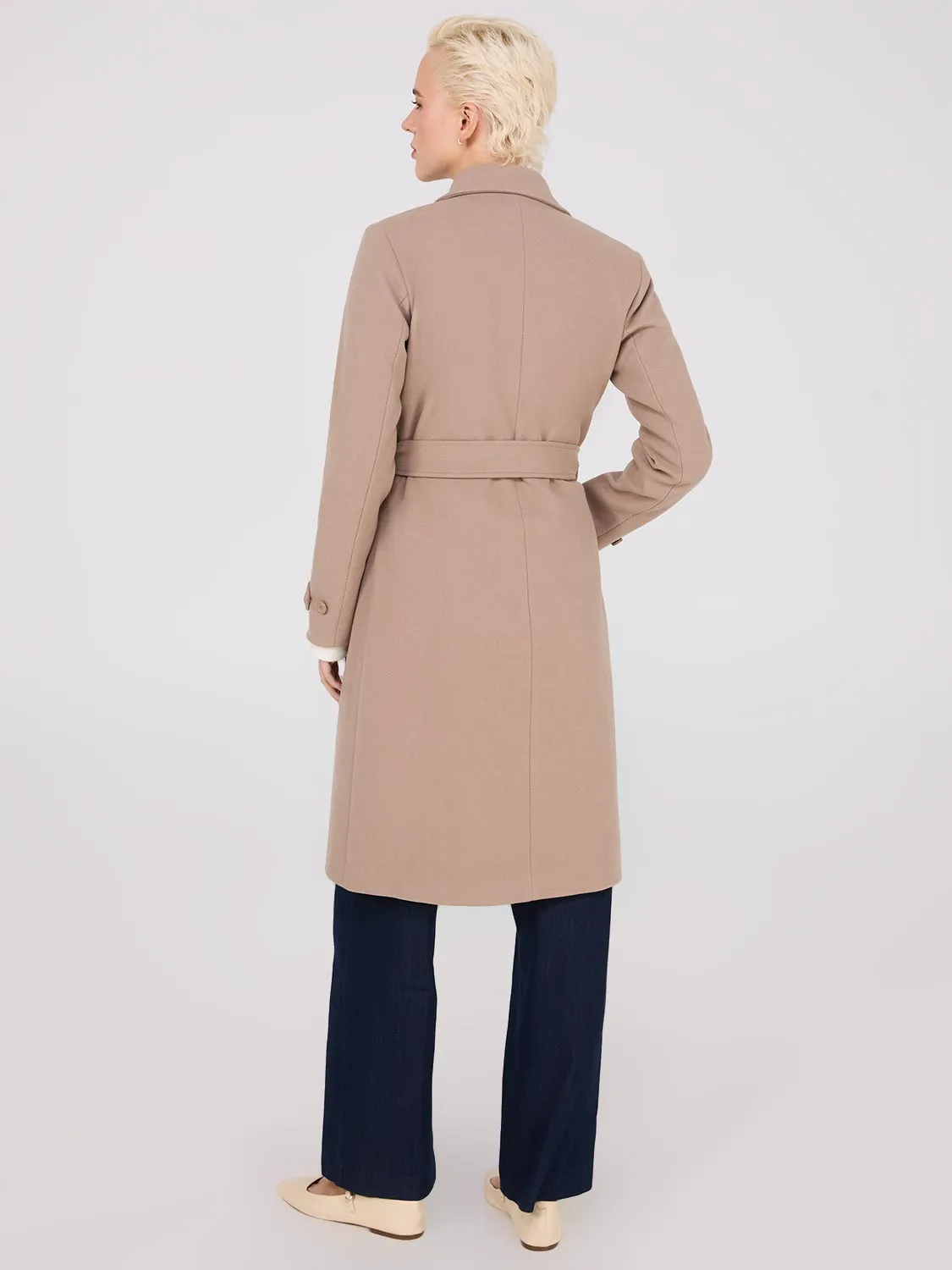 Faux Wool Wrap Coat