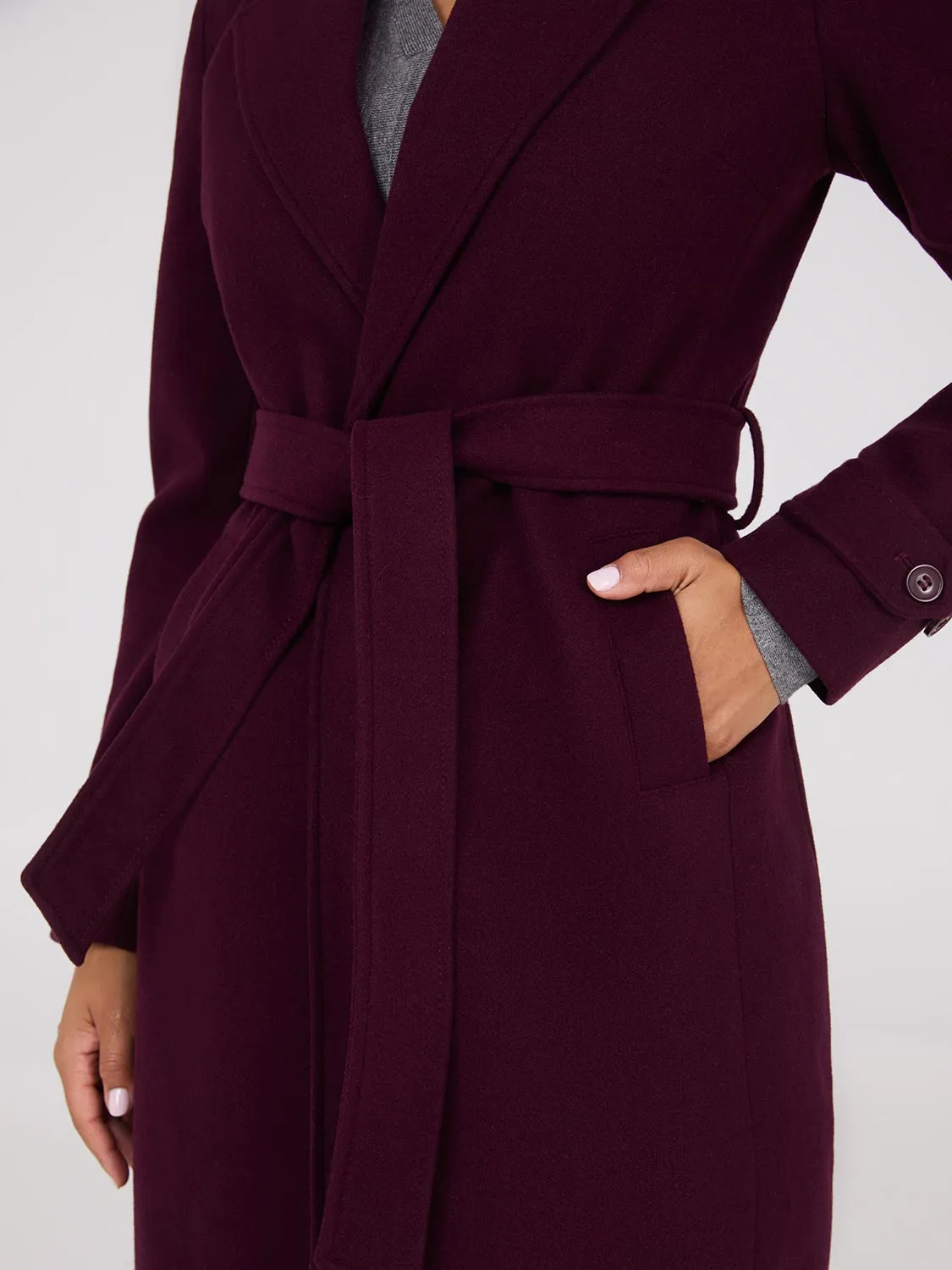 Faux Wool Wrap Coat