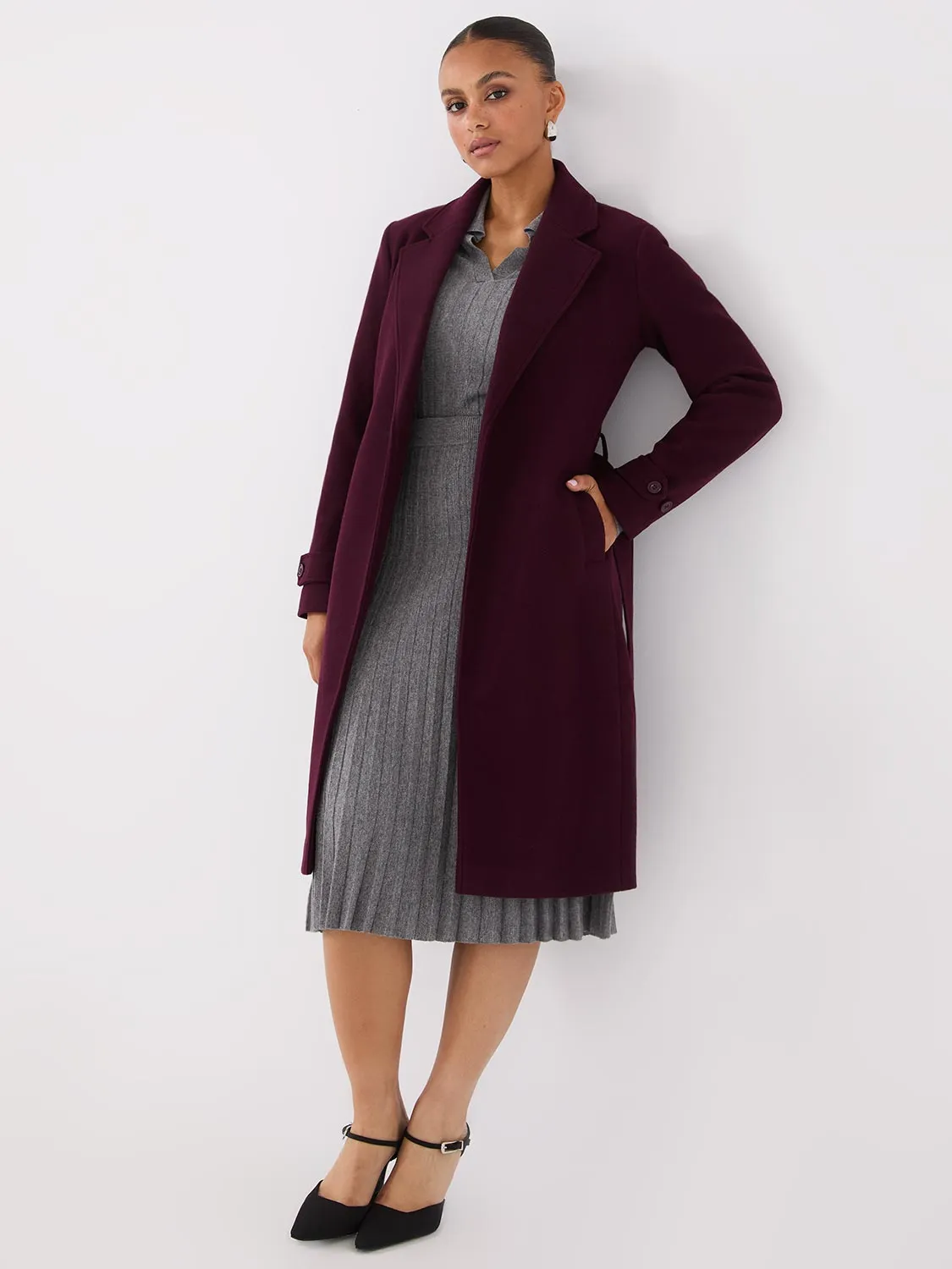 Faux Wool Wrap Coat