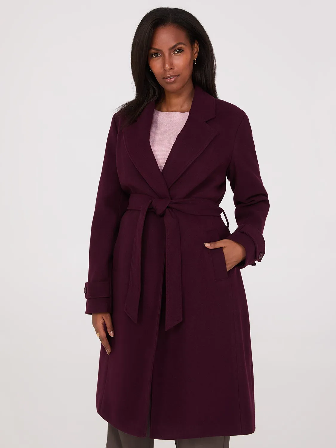 Faux Wool Wrap Coat