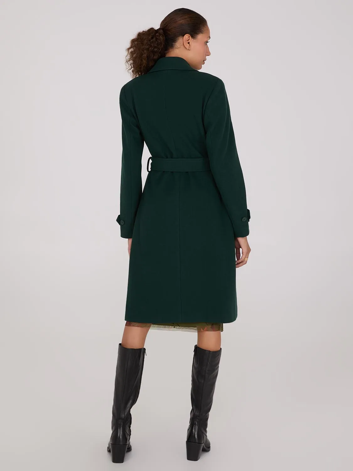 Faux Wool Wrap Coat