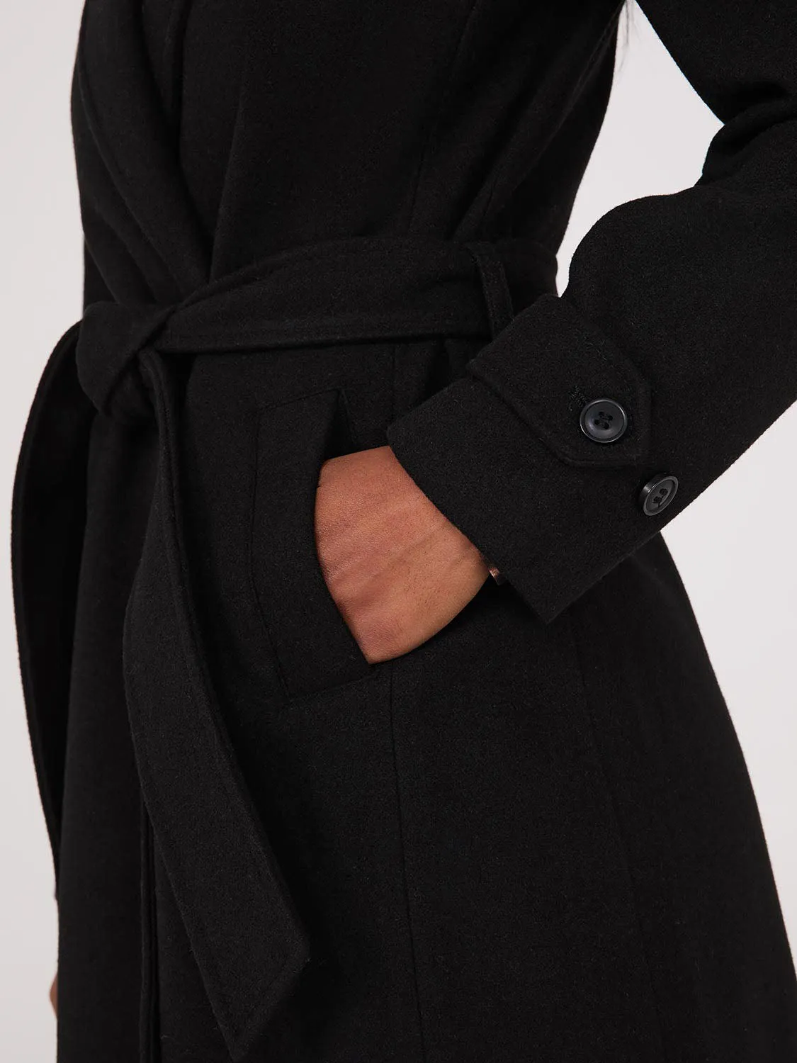 Faux Wool Wrap Coat