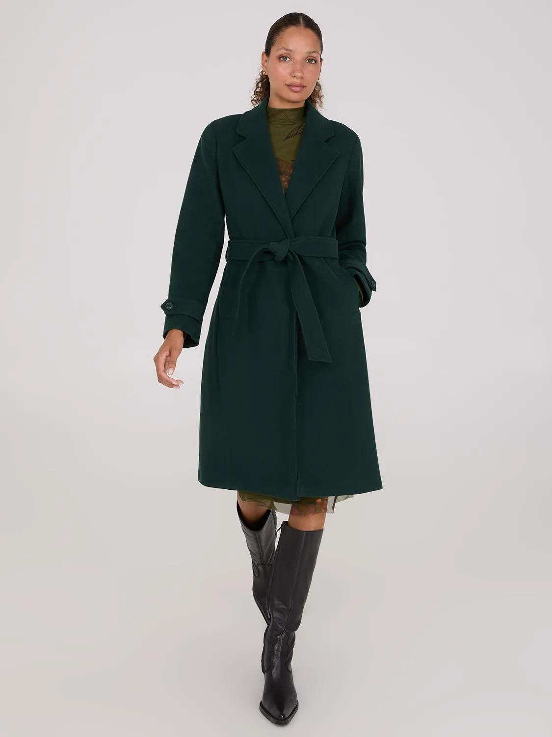 Faux Wool Wrap Coat