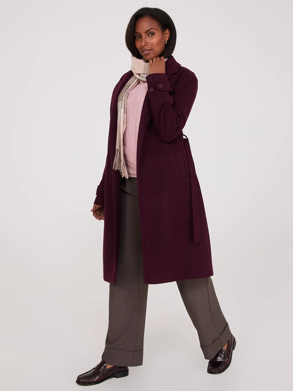 Faux Wool Wrap Coat