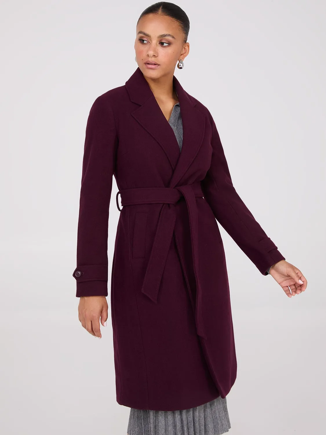 Faux Wool Wrap Coat