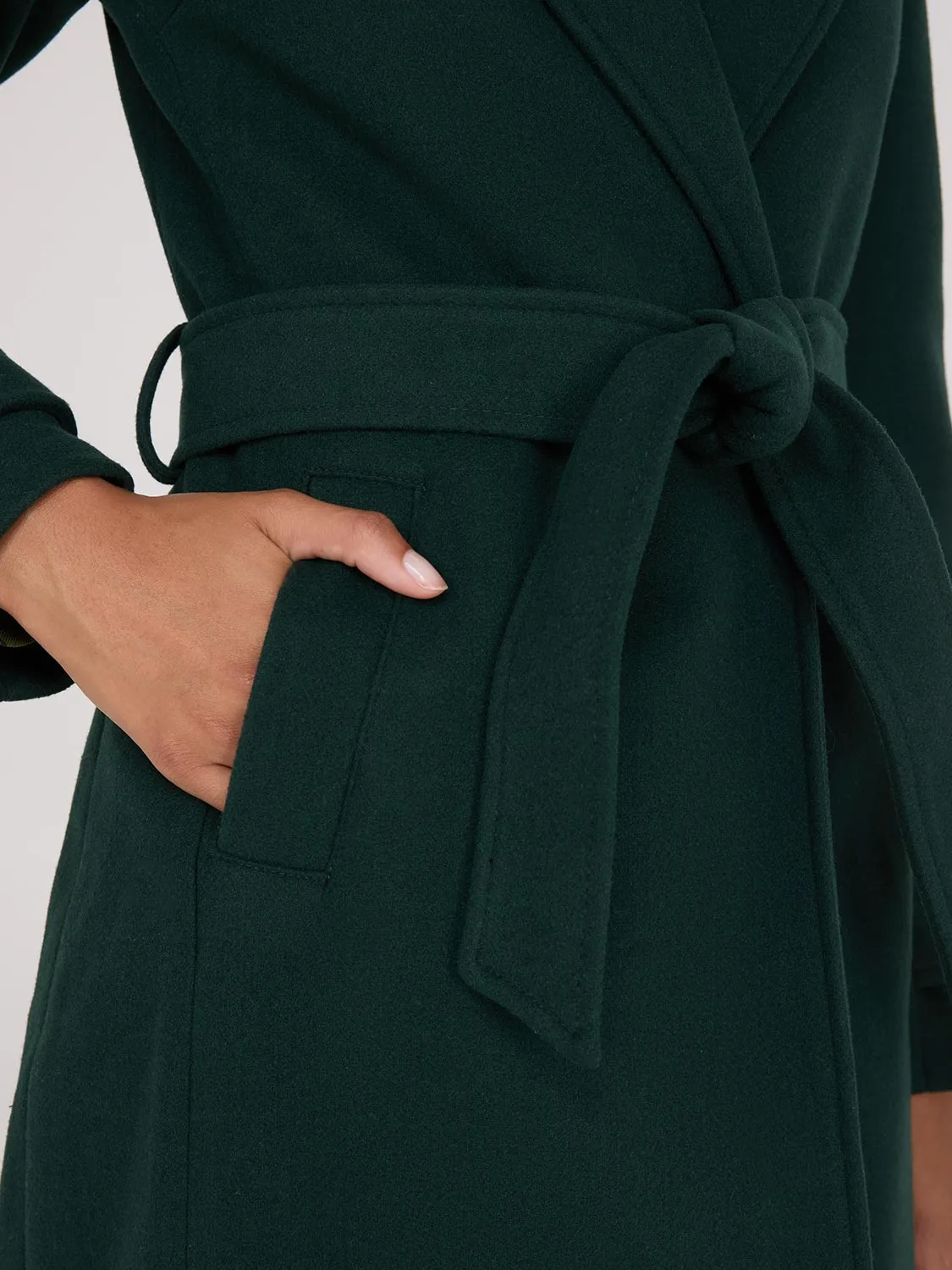 Faux Wool Wrap Coat