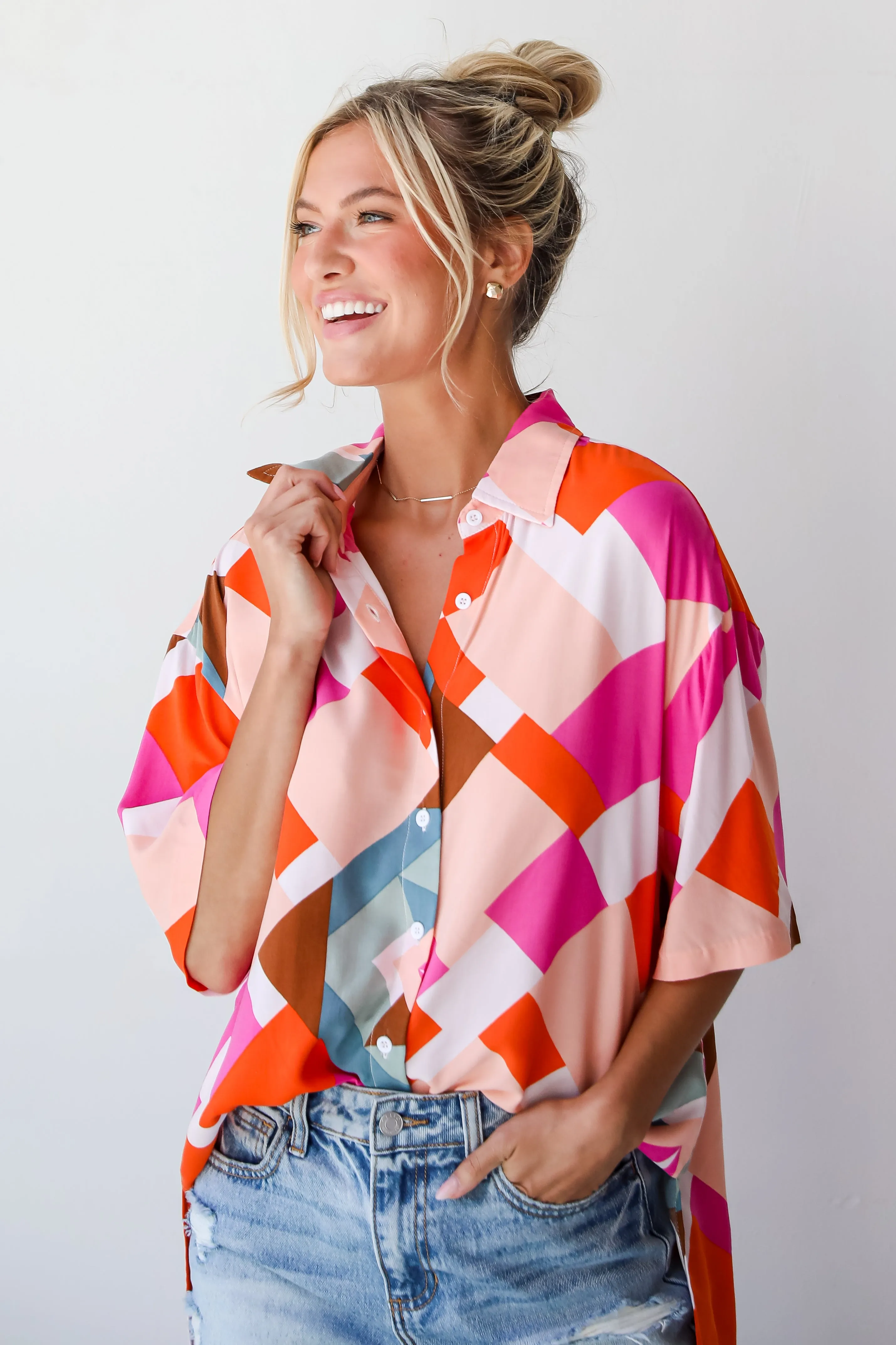 FINAL SALE - Summery Cutie Pink Blouse