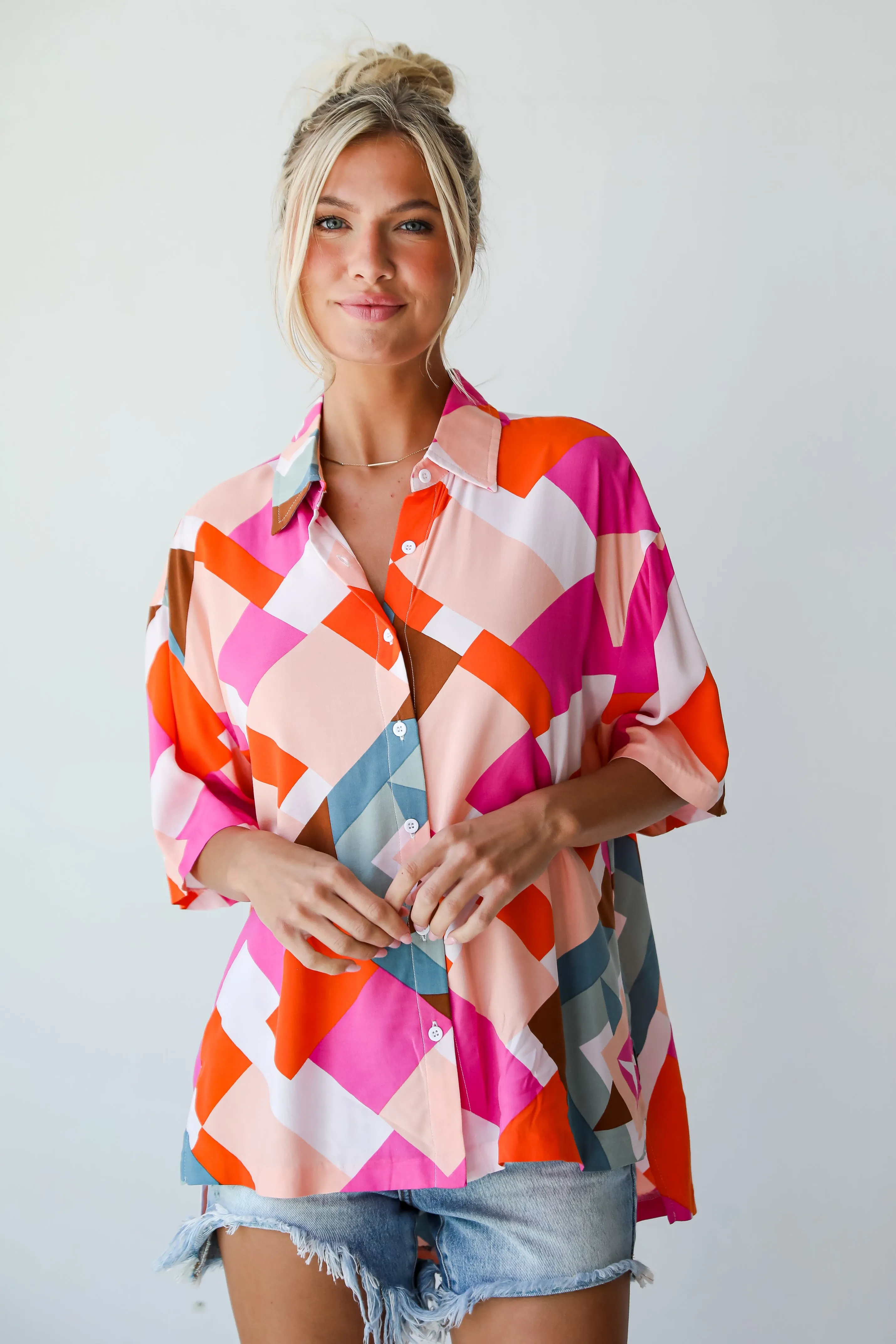 FINAL SALE - Summery Cutie Pink Blouse