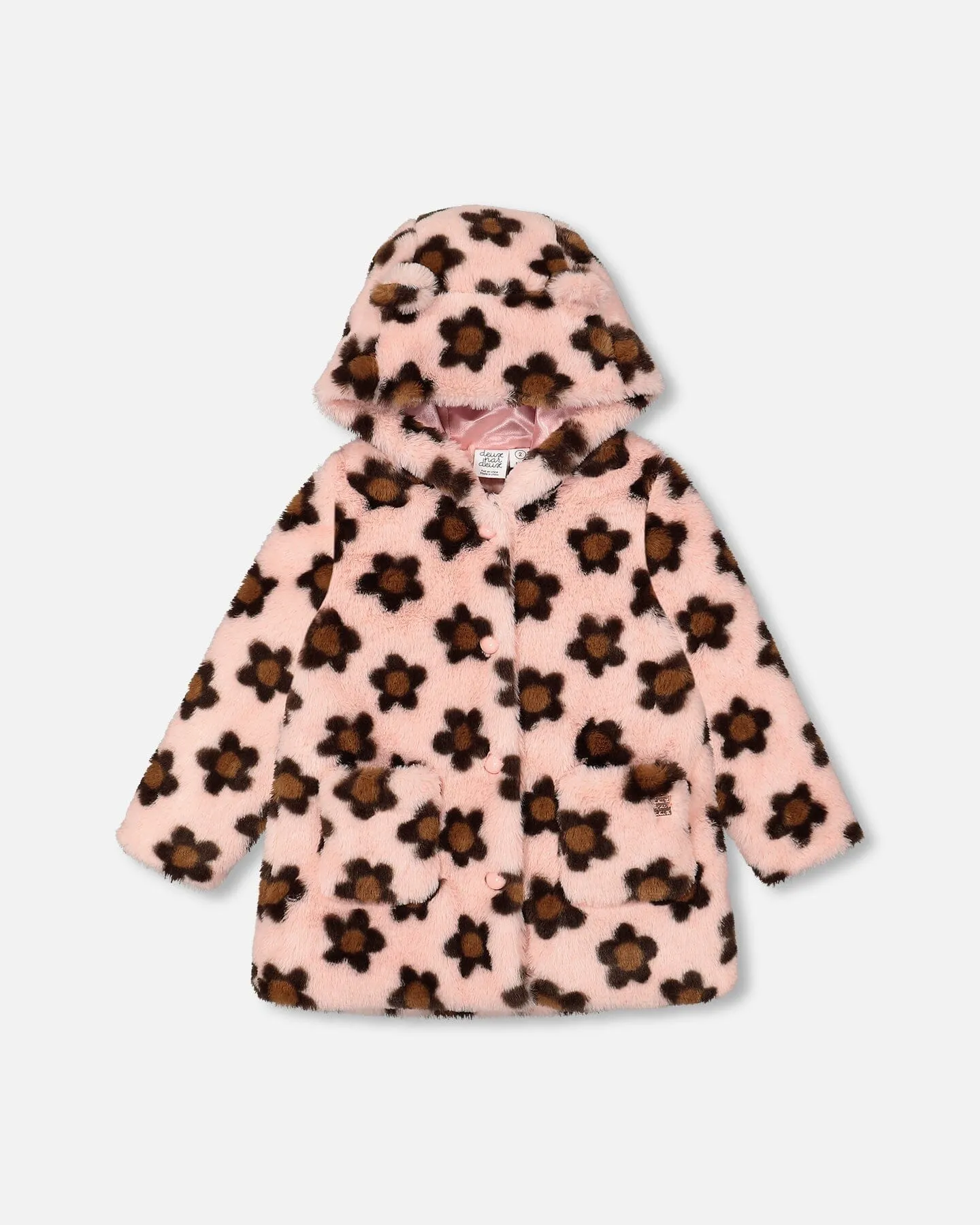 Flowers Fur Hooded Coat/Deux par Deux