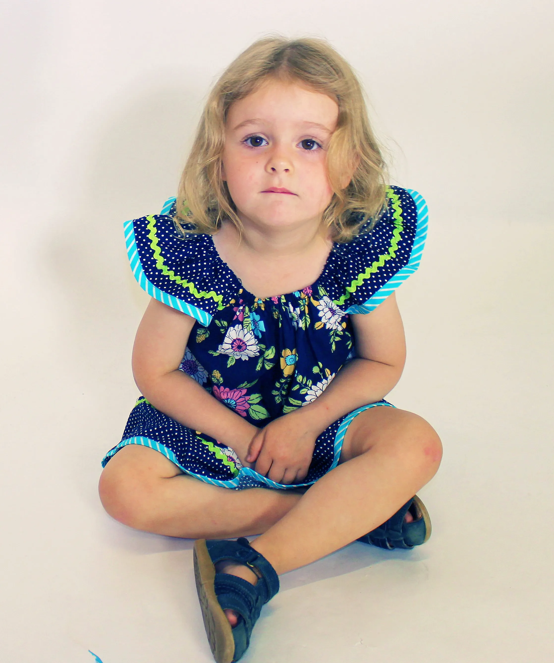 Flutter sleeve dress or top pdf sewing pattern TILLY TOP & DRESS sizes 1-10 years.