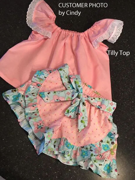 Flutter sleeve dress or top pdf sewing pattern TILLY TOP & DRESS sizes 1-10 years.