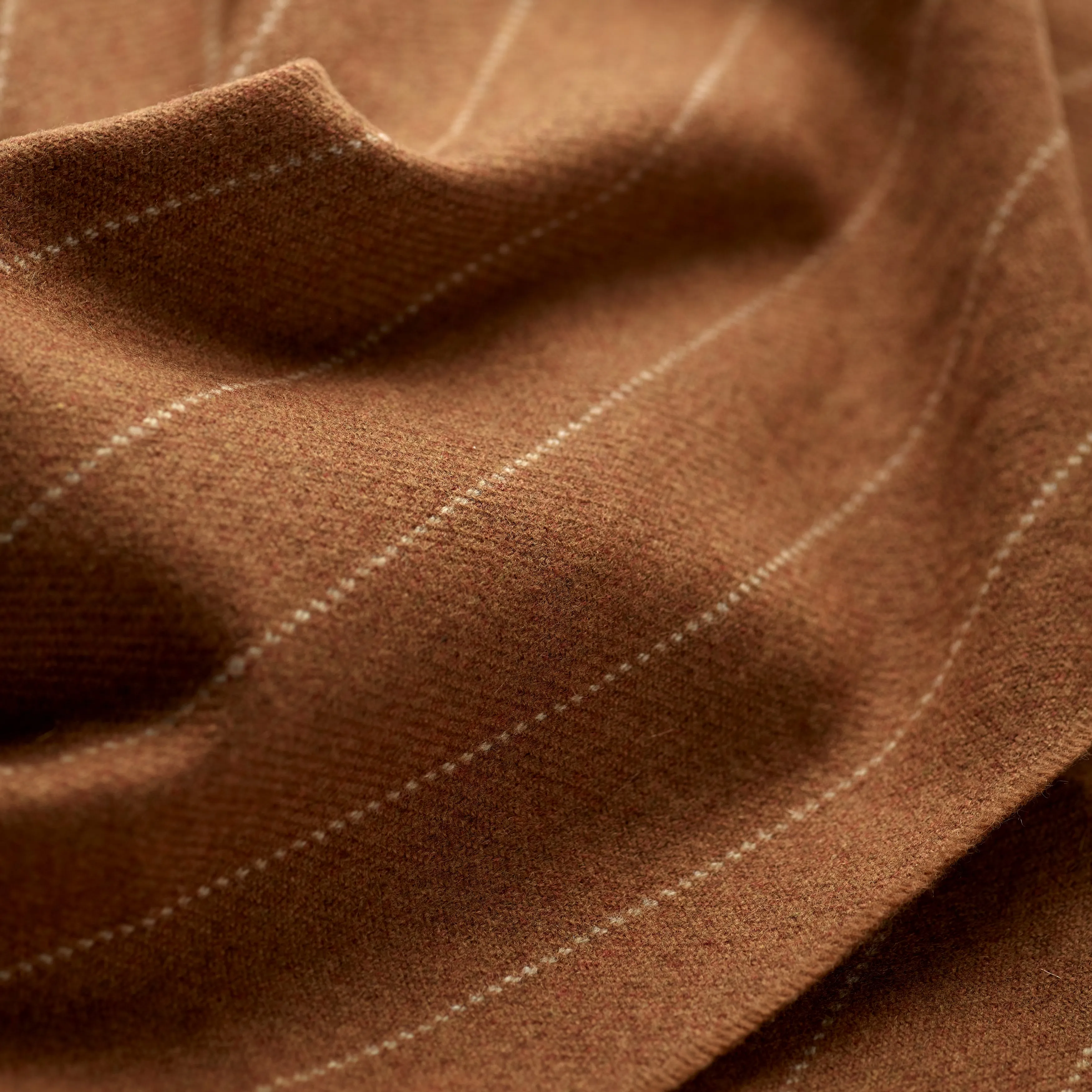 Fox Chestnut Pinstripe Cashmere & Merino Wool Scarf