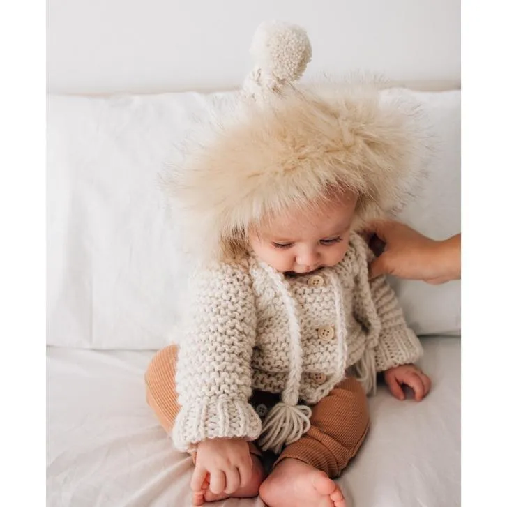 Fur Bonnet in Natural for Babies, Toddlers & Kids