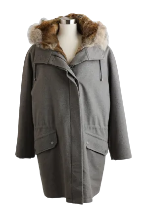 Fur Lined Cashmere Blend Coat