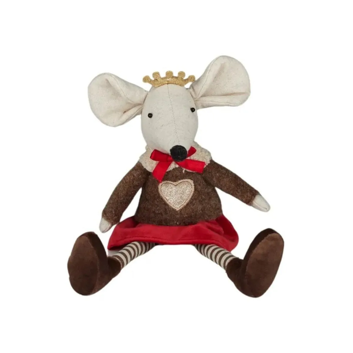 Gala Sitting Girl Mouse Plush Brown & Red 30cm