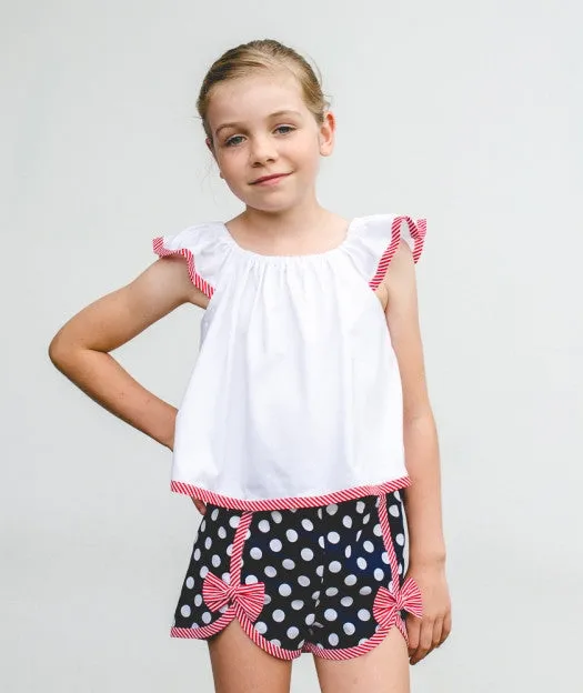 Girls flutter sleeve top or dress pdf sewing pattern TILLY TOP & DRESS sizes 1-10 years.