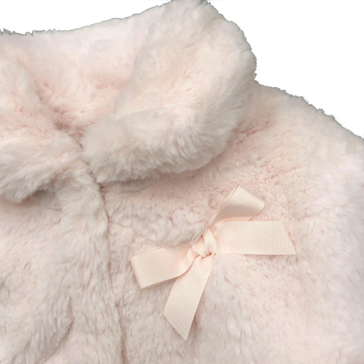 Girls Pink Faux Fur Coat