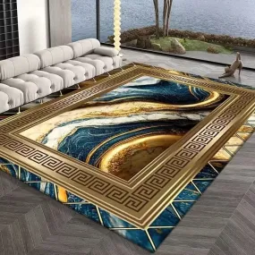 Golden Flanigan Modern Abstract Carpet Luxury Non-Slip Floor Mat Rug Carpet